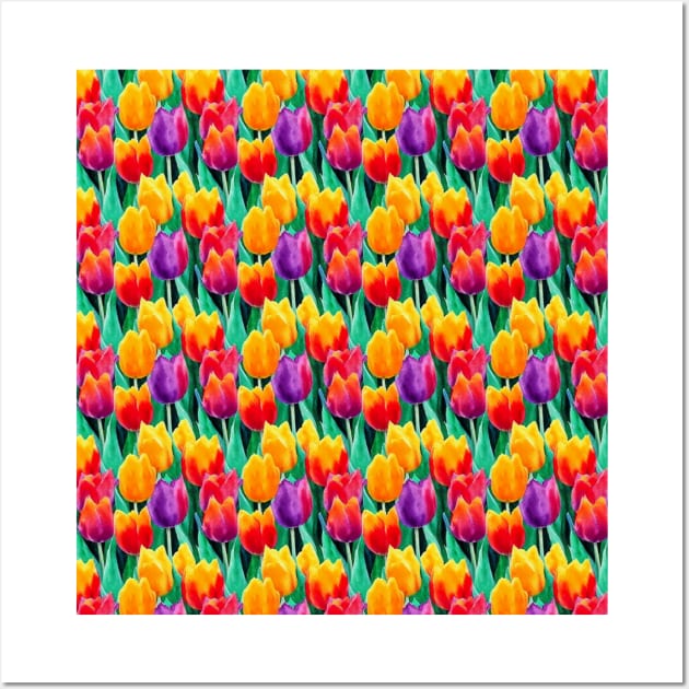 Yellow Tulip Pattern Wall Art by Sage Harper